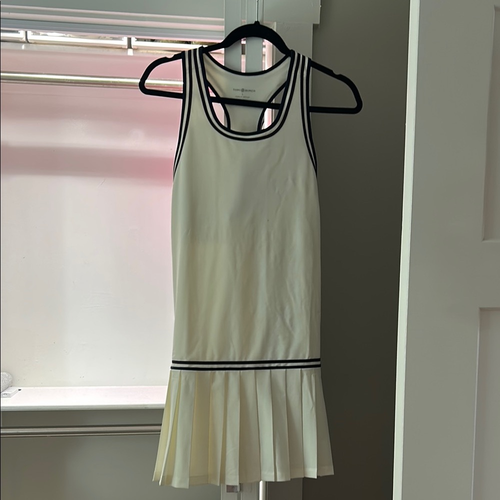 Tory Burch White Tennis Dress with Black Accents